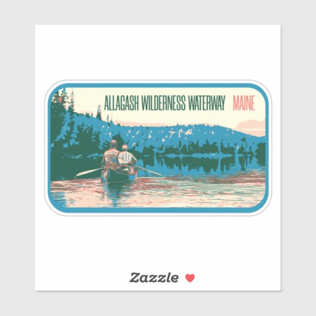 Autocollant Allagash Wilderness Waterway Maine USA (Feuille)