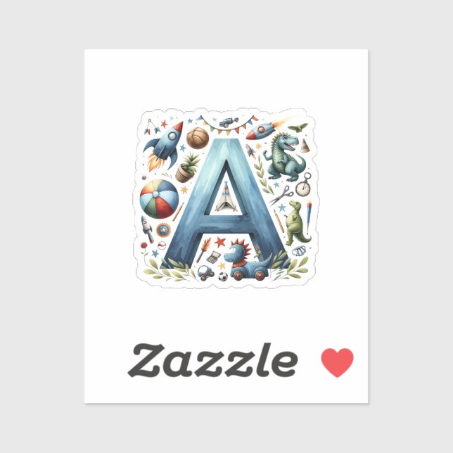 Autocollant Alphabet Adventure 'A'. (Feuille)