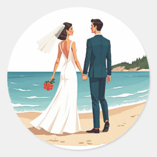 Autocollant Amour au Bord de la Plage