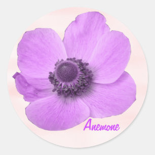 Autocollant Anémonique rose Fille personnalisable