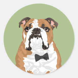 Autocollant anglais de bouledogue de monsieur pour