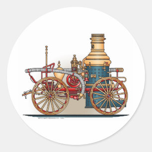 Autocollant antique d'ouvrier chargé des pompes d