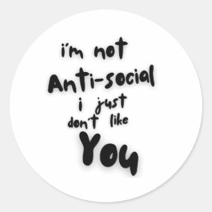 autocollant antisocial du club introvert