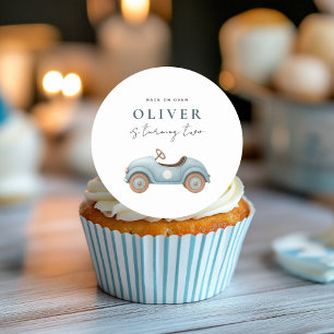 Autocollant Aquarelle Bleu Voiture Anniversaire   