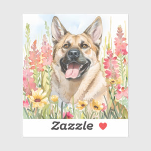 Autocollant aquarelle Norwegian Elkhound