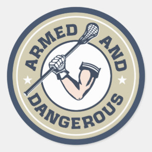 Autocollant armé et dangereux de lacrosse