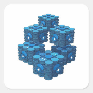 Autocollant Art BLEU COINS Bleu Élégant