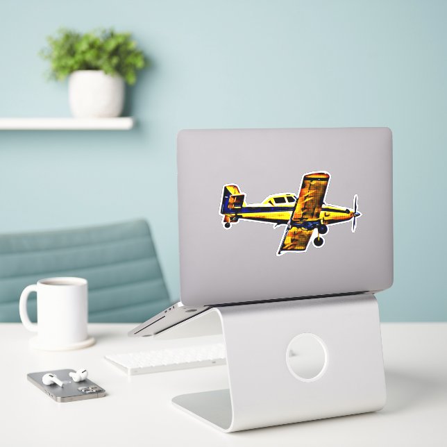 Autocollant Art d'avion Old Prop (Ordinateur portable sur le bureau)
