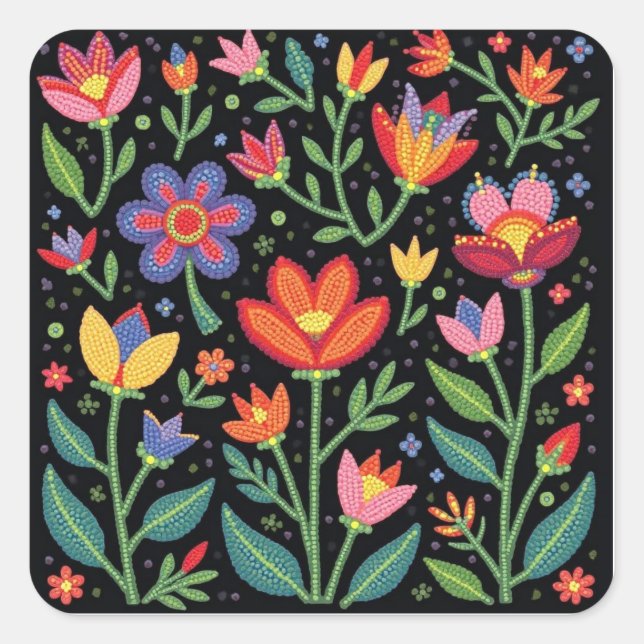 Autocollant Art folklorique Art Floral Metis (Devant)