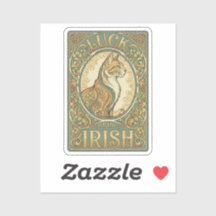 Autocollant Art Nouveau de chat irlandais de style