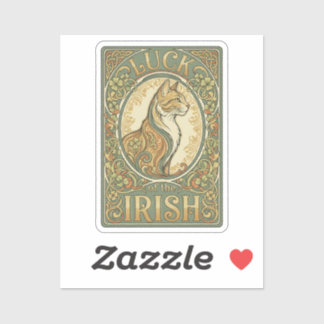 Autocollant Art Nouveau de chat irlandais de style