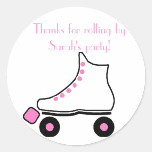 Autocollant assez rose d'anniversaire de patin de