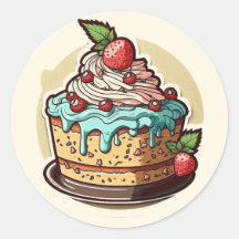 Autocollant au gâteau. Anniversaire