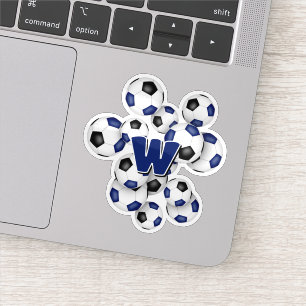 autocollant avec monogramme de ballons de football