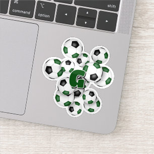 autocollant avec monogramme de ballons de soccer n