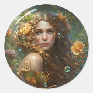 Autocollant avec un dessin de sirène fantastique