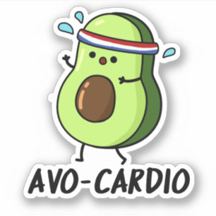 Autocollant Avocardio Cute Excercise Avocado Pun