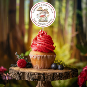 Autocollant Baby shower de champignon d'aquarelle 