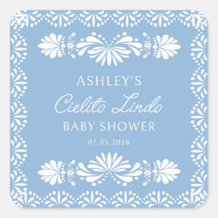 Autocollant Baby Shower Garçon Bleu Cielito Lindo