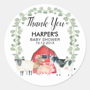 Autocollant Baby shower pour animaux à thème de fe