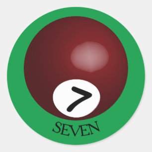 Autocollant Balle de Billard Numéro 7