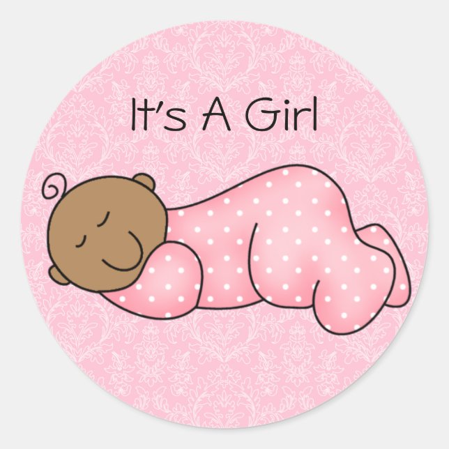 Autocollant Bébé Bébé Africain-Américain (Devant)