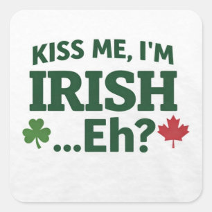 Autocollant Bisous Je suis irlandais Eh