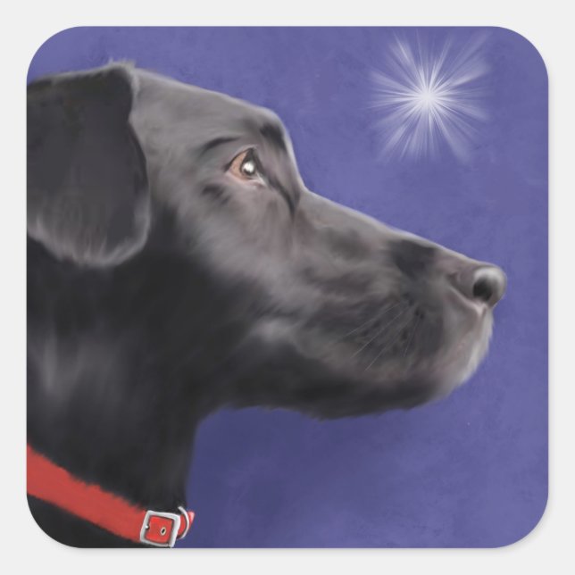 Autocollant Black Labrador Retriever Holiday (Devant)