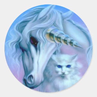 autocollant blanc d'hiver de la licorne
