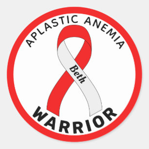 Autocollant blanc rond Aplastique Anemia Warrier
