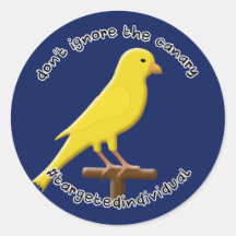 Autocollant bleu canari de sensibilisation individ