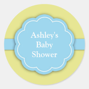 Autocollant bleu de garçon de baby shower
