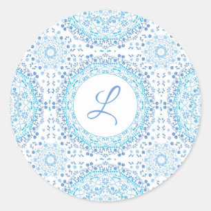 Autocollant bleu mandala