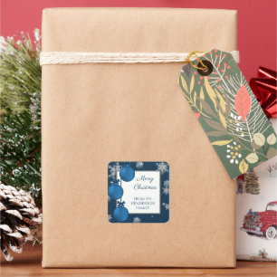 Autocollant bleu ornement de Noël