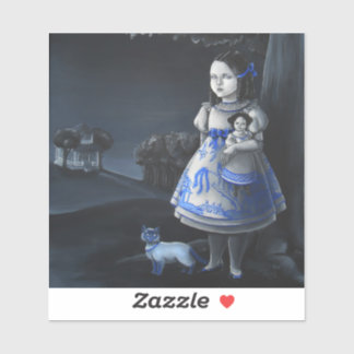 Autocollant bleu saule