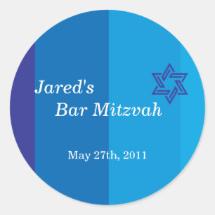 Autocollant bleu tonal de Mitzvah de barre