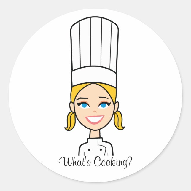 Autocollant blond de bande dessinée de chef - (Devant)