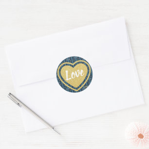 Autocollant Blue Stripe Love de la poète Adiela Ak