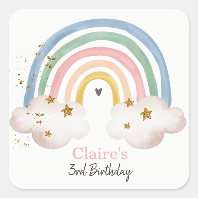 Autocollant Bohemian Arc-en-ciel Anniversaire Arc- (Devant)