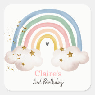 Autocollant Boho Arc-en-Ciel Anniversaire Arc-en-C