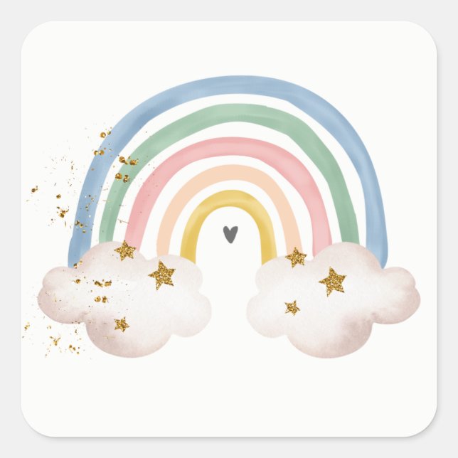 Autocollant Boho Arc-en-Ciel Couleurs Modernes Pas (Devant)