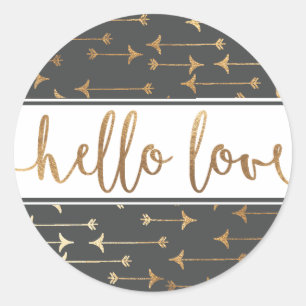 AUTOCOLLANT Boho Gold Arrow Modern Chic Baby Birt