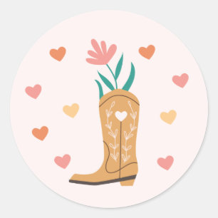 Autocollant Boho Western Boot & Hearts