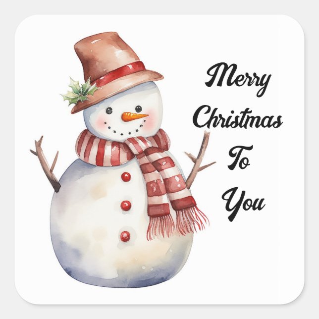 Autocollant Bonhomme de Neige Joyeux Noël (Devant)