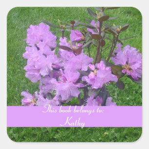 Autocollant Bookplate Rhododendron Violet