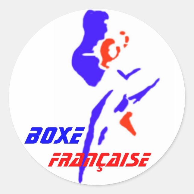 Autocollant Boxe Française Runder Aufkleber (Vorderseite)