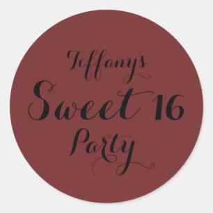Autocollant Burgundy Red Sweet 16