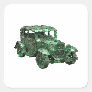 Autocollant Cadeau Abstrait Vert Joyeux