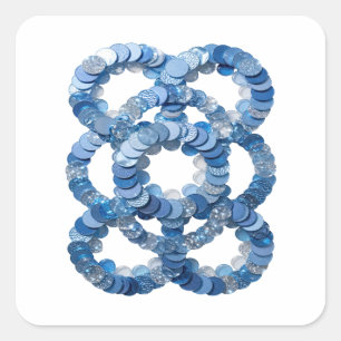 Autocollant Cadeau Bleu Pailleté BLEU