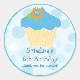 Autocollant cadeau d'anniversaire Cupcake